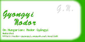 gyongyi modor business card