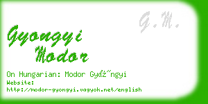 gyongyi modor business card